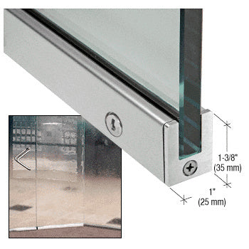 CRL 1-3/8" LH Tall Slender Profile Door Rails 35-3/4" (908 mm) Standard Length