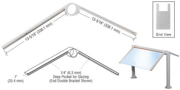 CRL 2" Double Faced Sneeze Guard Bracket