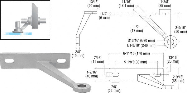 CRL Left Hand Regular Duty Spider Fitting Single Arm Wall Mount Frame