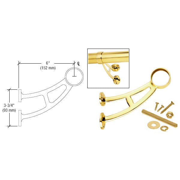CRL Bar Foot Railing Bracket for 1-1/2" Tubing