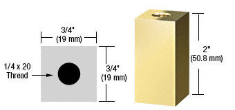CRL 3/4" Square Standoff Base 2" Long