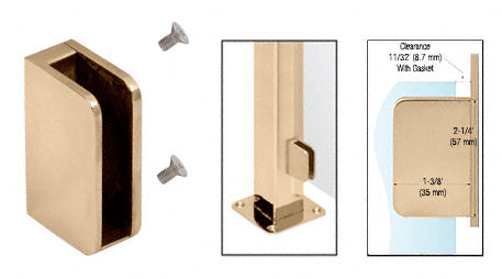 CRL 3/8" Closed Bottom Left Hand Radius Base Glass Clip
