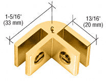 CRL Two-Way Aluminum 90 Degree Glass Connector