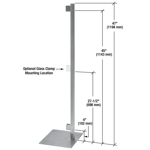CRL Brushed Stainless F-Post 47" - Right Hand