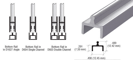 CRL Aluminum Single Bottom Rail