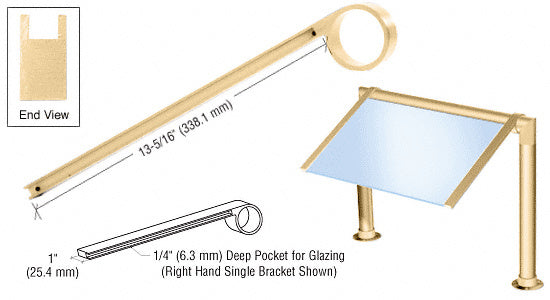 CRL Left Hand Single Faced Sneeze Guard Bracket for 2" Tubing