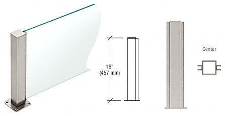 CRL 18" High 1-1/2" Square PP43 Plaza Series Counter/Partition Center Post
