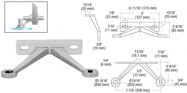 CRL Regular Duty Spider Fitting Double Arm "V" Wall Mount Frame