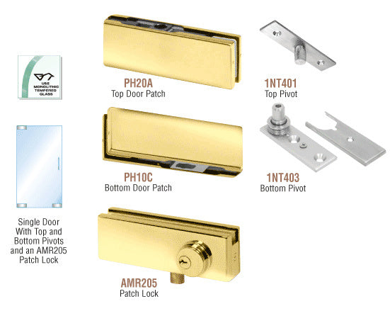 CRL North American Patch Door Kit - With Lock