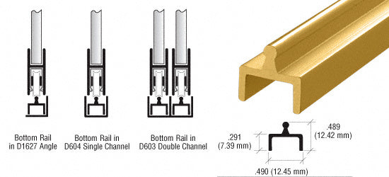 CRL Aluminum Single Bottom Rail
