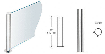 CRL 24" Round PP08 Elegant Series Counter/Partition Corner Post
