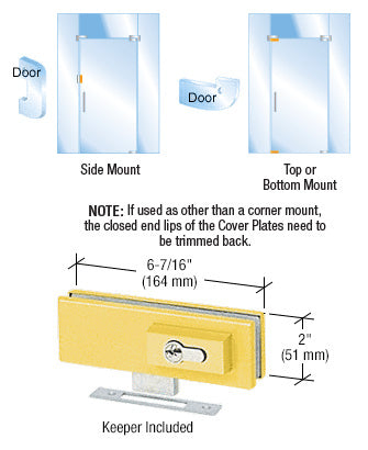 CRL EUR Series Complete Patch Lock Including Cylinder