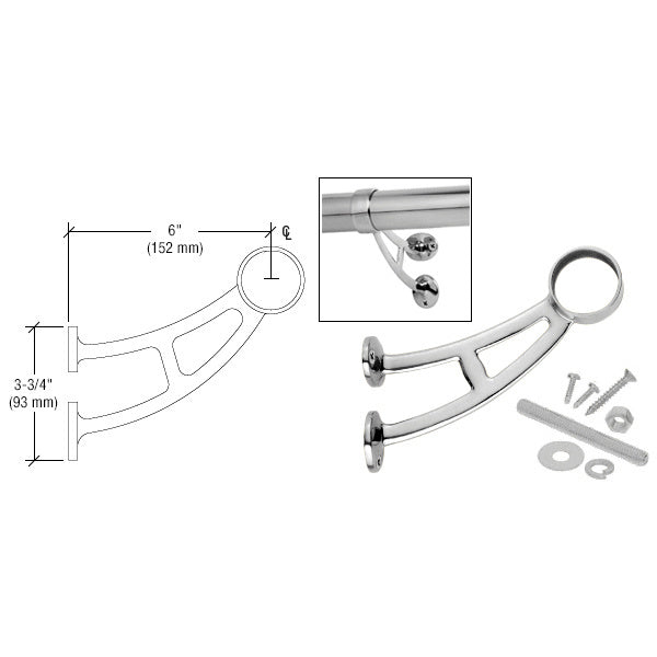 CRL Bar Foot Railing Bracket for 1-1/2" Tubing