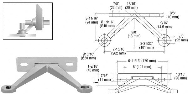 CRL Heavy-Duty Spider Fitting Double Arm "V" Wall Mount Frame