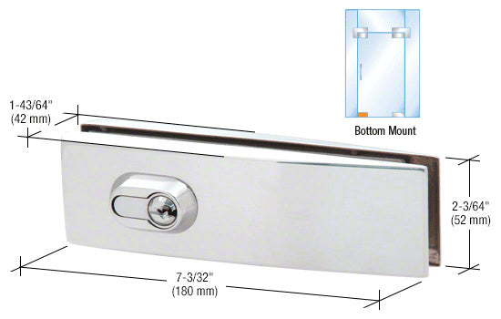 CRL Steel Curved European Patch Door Lock