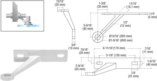 CRL Right Hand Regular Duty Spider Fitting Single Arm Wall Mount Frame