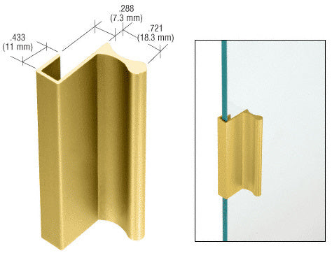 CRL 12' Aluminum Extrusion for Showcase Finger Pull with 7/16" Lip