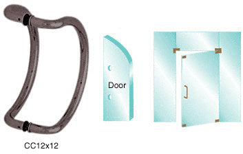 CRL 12" Glass Mounted Curved Pull Handle
