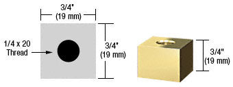 CRL 3/4" Square Standoff Base 3/4" Long