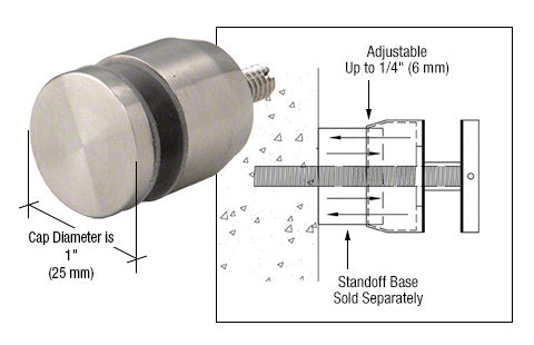 CRL Adjustable Height Standoff Cap for 3/4" Base