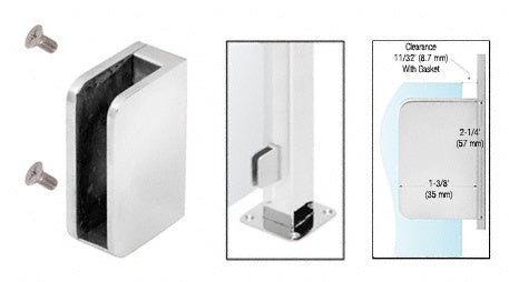 CRL 3/8" Closed Bottom Right Hand Flat Base Glass Clip