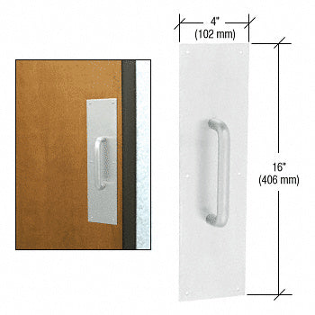 CRL 3/4" Diameter 6" Pull Handle with 4" x 16" Pull Plate