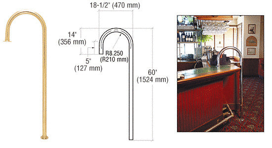 CRL 2" Floor Mount Service Rail
