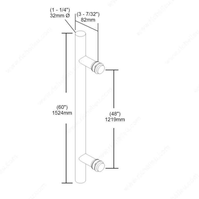 Tubular Handle, Single Mount Ladder Type