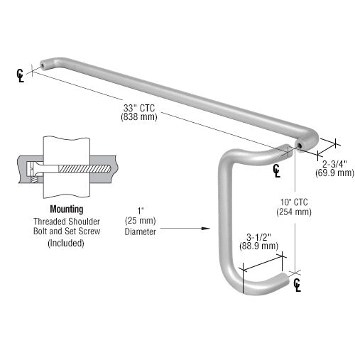 CRL Push and Offset Pull Set for 36" Door