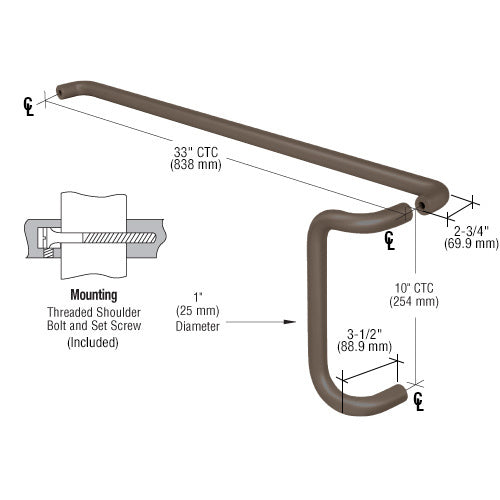 CRL Push and Offset Pull Set for 36" Door