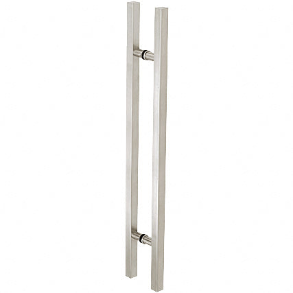 CRL Glass Mounted Square Ladder Style Pull Handle with Round Mounting Posts - 60" Overall Length