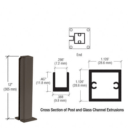 CRL 12" End Design Series Partition Post