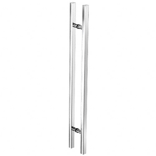 CRL Glass Mounted Square Ladder Style Pull Handle with Round Mounting Posts - 60" Overall Length