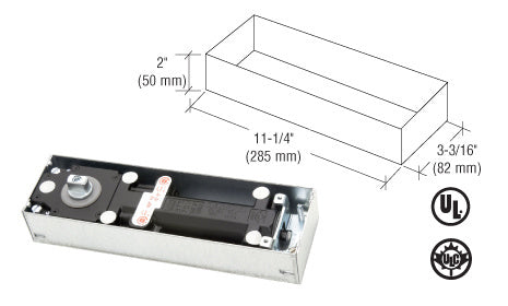Dormakaba® Model BTS75V Adjustable Spring Power Size 1 to 4, 90º Hold Open Floor Mounted Door Closer Body in Cement Case