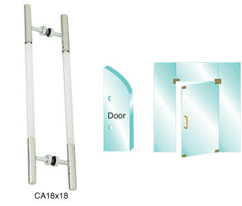CRL 24-1/2" Overall Length Glass Mounted Ladder Style Pull Handle with Acrylic Semi-Inserts