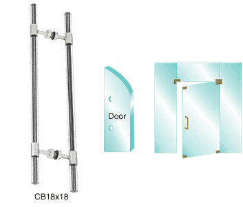 CRL 27" Overall Length Glass Mounted Ladder Style Pull Handle with Acrylic Full Inserts