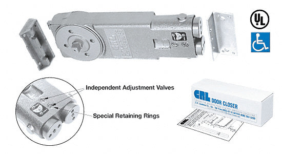 CRL A.D.A. 8.5 Lb. Exterior 90º Hold Open Overhead Concealed Closer Body Only