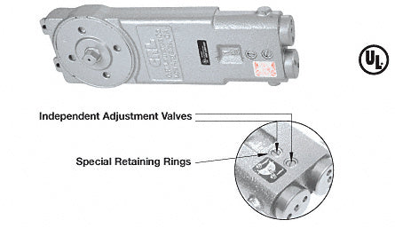 CRL Diamond Style Spindle Medium Duty 105º No Hold Open Retrofit Overhead Concealed Closer Body Only
