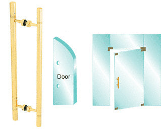 CRL 25" Overall Length Glass Mounted Back-to-Back Ladder Style Pull Handle with Undercut Accent Rings