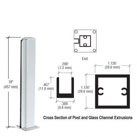 CRL 18" End Design Series Partition Post
