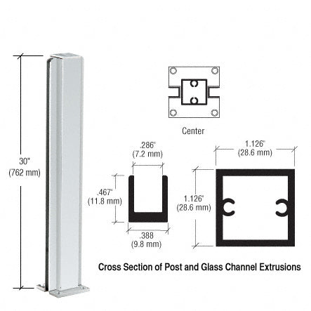 CRL 30" Center Design Series Partition Post