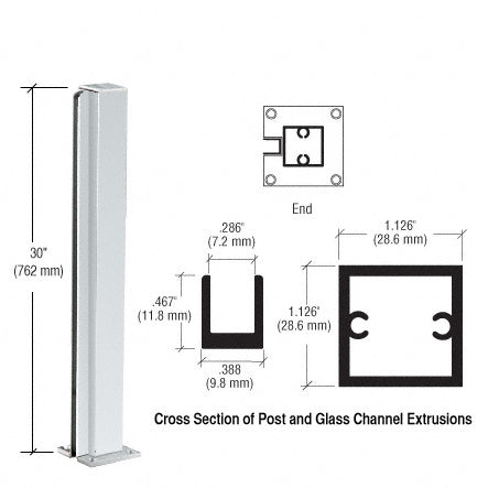 CRL 30" End Design Series Partition Post