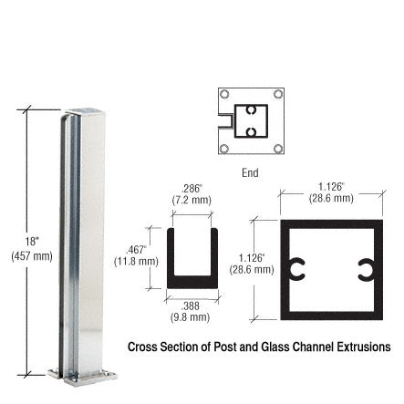 CRL 18" End Design Series Partition Post