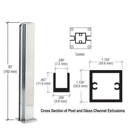 CRL 30" Center Design Series Partition Post
