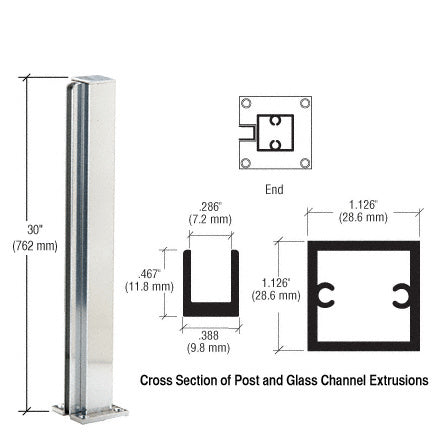 CRL 30" End Design Series Partition Post