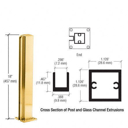 CRL 18" End Design Series Partition Post