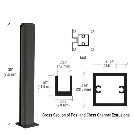 CRL 30" End Design Series Partition Post