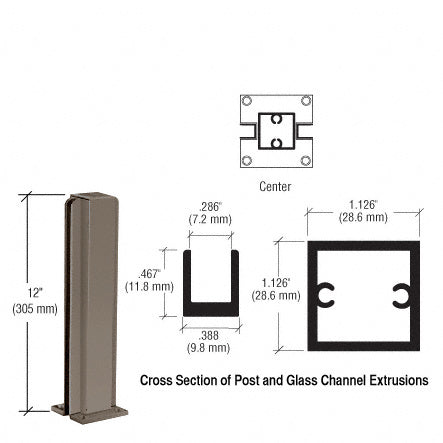 CRL 12" Center Design Series Partition Post