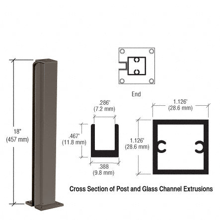 CRL 18" End Design Series Partition Post