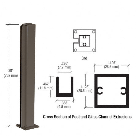 CRL 30" End Design Series Partition Post